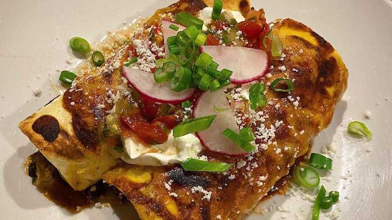 photo of completed recipe: Thanksgiving leftovers part 2: turkey enchiladas. Ngl impressed myself with this one. Enchilada sauce usually starts with a roux and includes adding water…