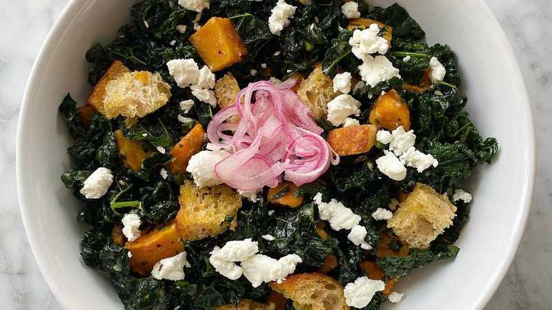 Kale and sweet potato salad