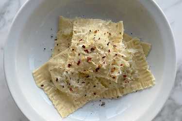 Summer squash ravioli