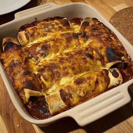 Bake at 350 degrees for 20 minutes. Switch the oven to high broil and broil for 2 minutes until the top is brown and crispy.