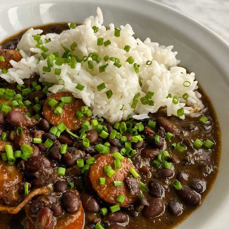 Made a version of Brazilian feijoada with black beans, bacon, and smoked chorizo. One of those dishes that reminds you how pervasive the lingering effects…